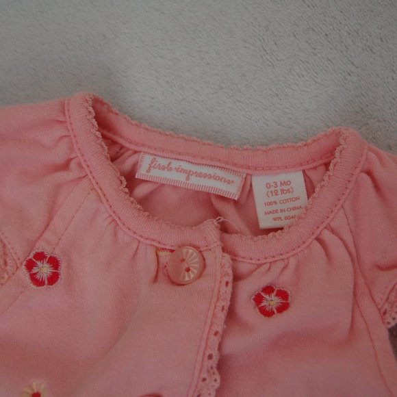 First Impressions, 0-3M Infant Baby, 100% Cotton Pink Set - Picture 6 of 13